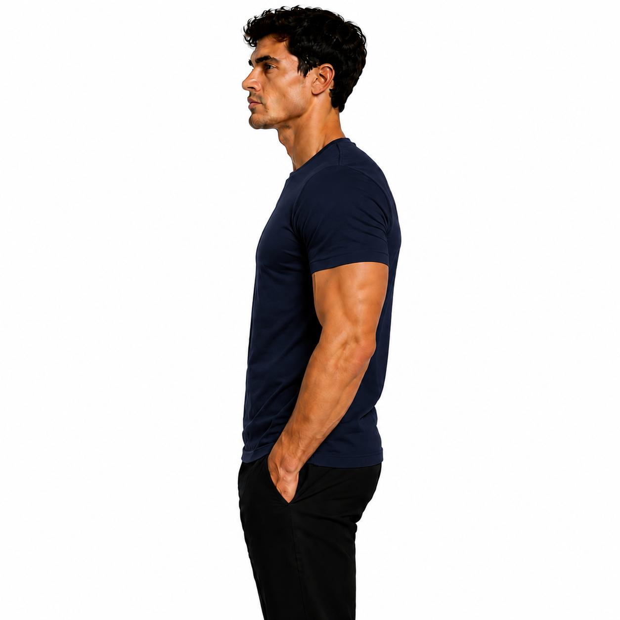 Camisa Masculina 100% Algodão Pima Marinho