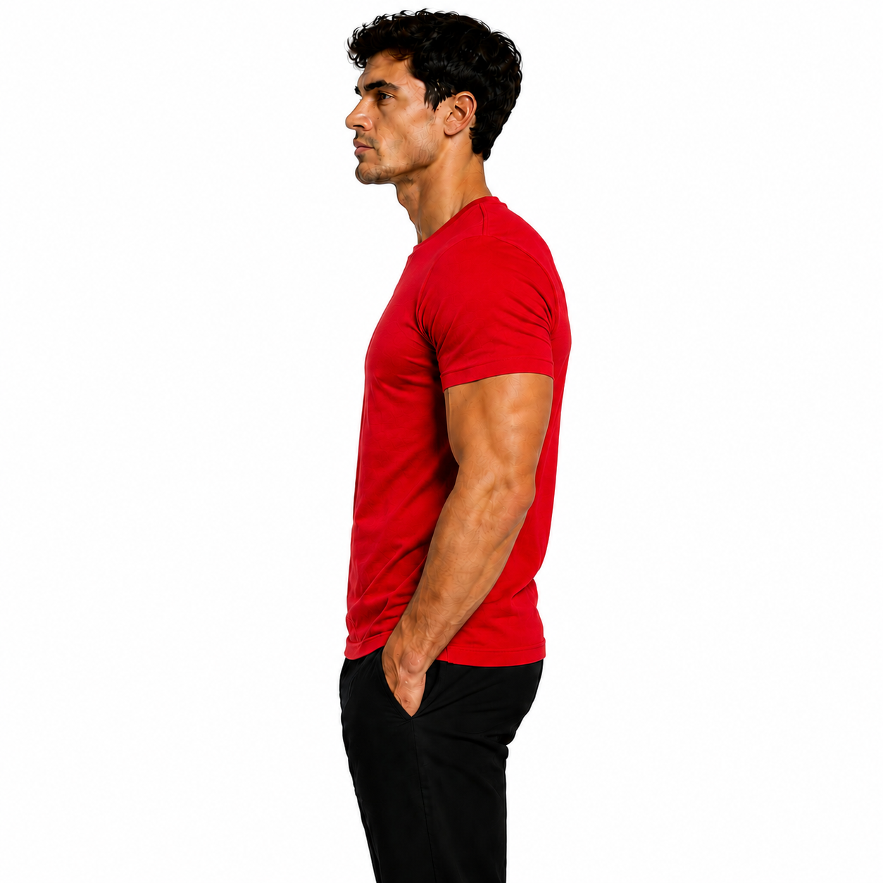Camisa Masculina 100% Algodão Pima Vermelho