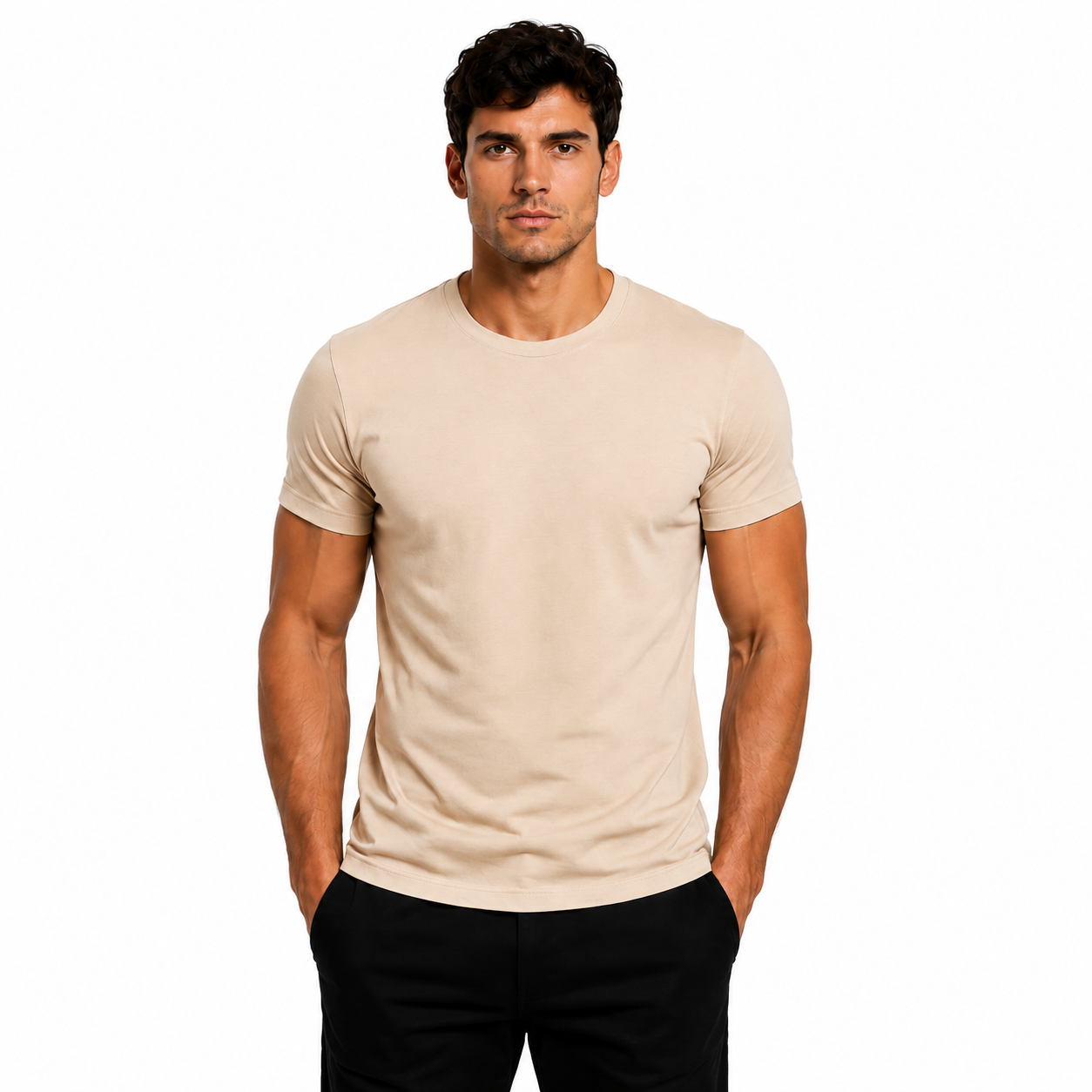 Camisa Masculina 100% Algodão Pima Caqui