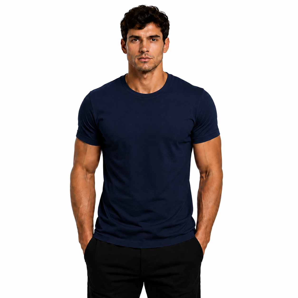 Camisa Masculina 100% Algodão Pima Marinho