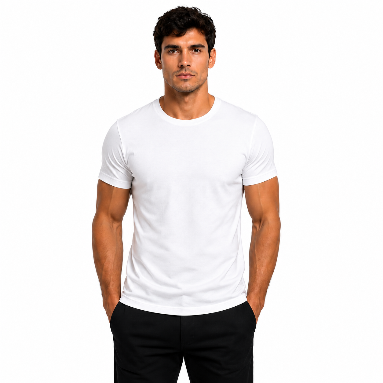 Camisa Masculina 100% Algodão Pima Branca